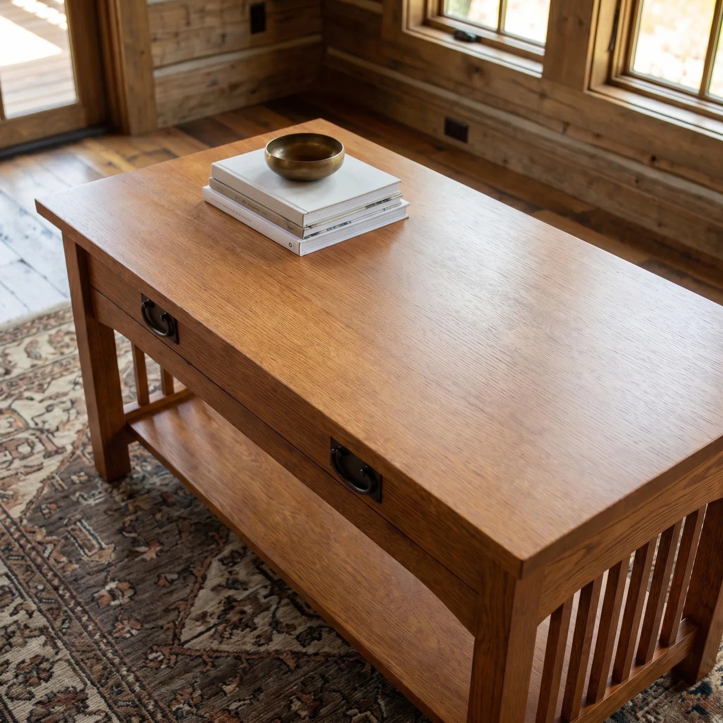 Mission Spacesaver Coffee Table - Antique Brown