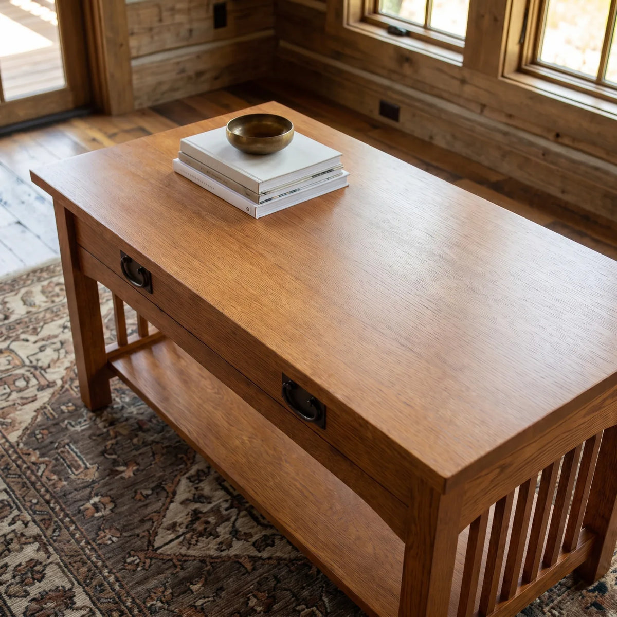 Mission Spacesaver Coffee Table - Antique Brown