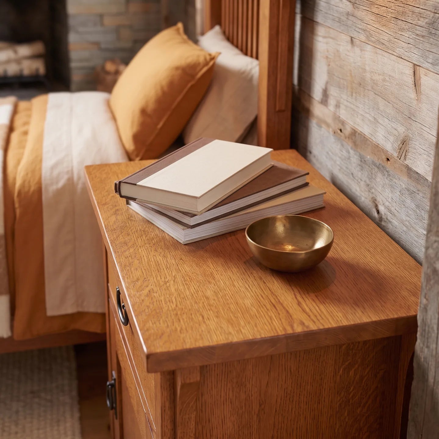 Mission Storage Nightstand - Antique Brown