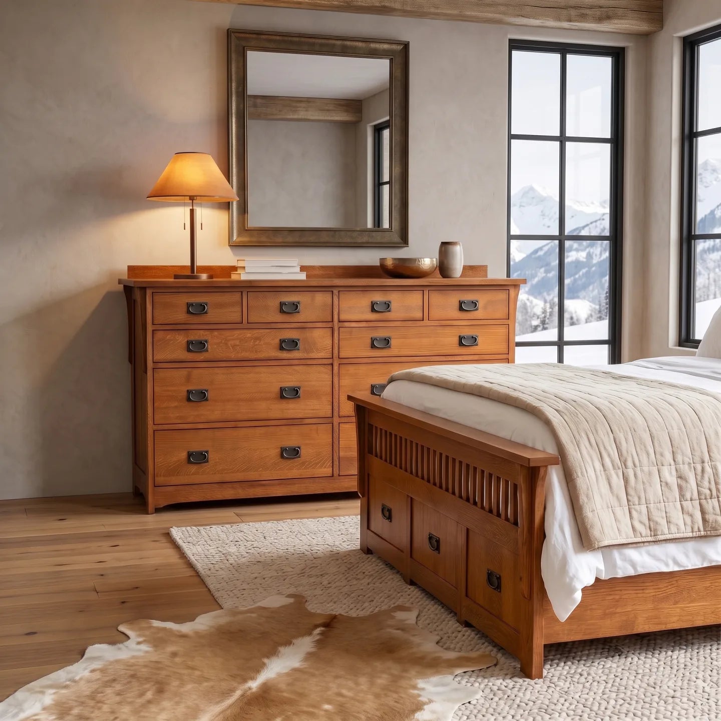 Mission 10-Drawer Dresser - Antique Brown