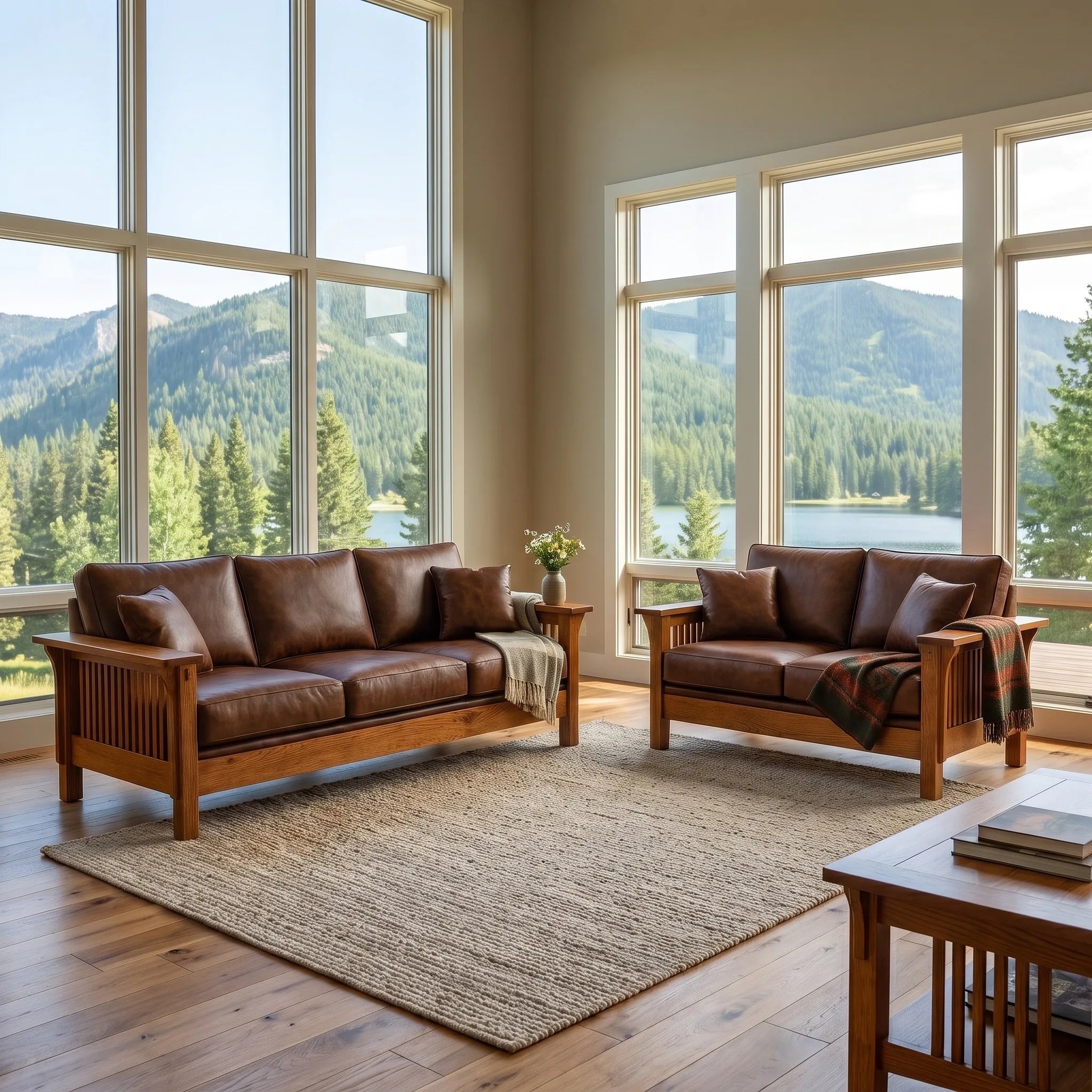 Sofa - Solid Oak — shown with the matching collection