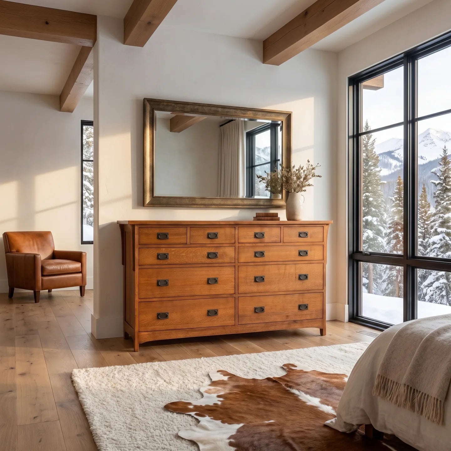Mission 10-Drawer Dresser - Antique Brown