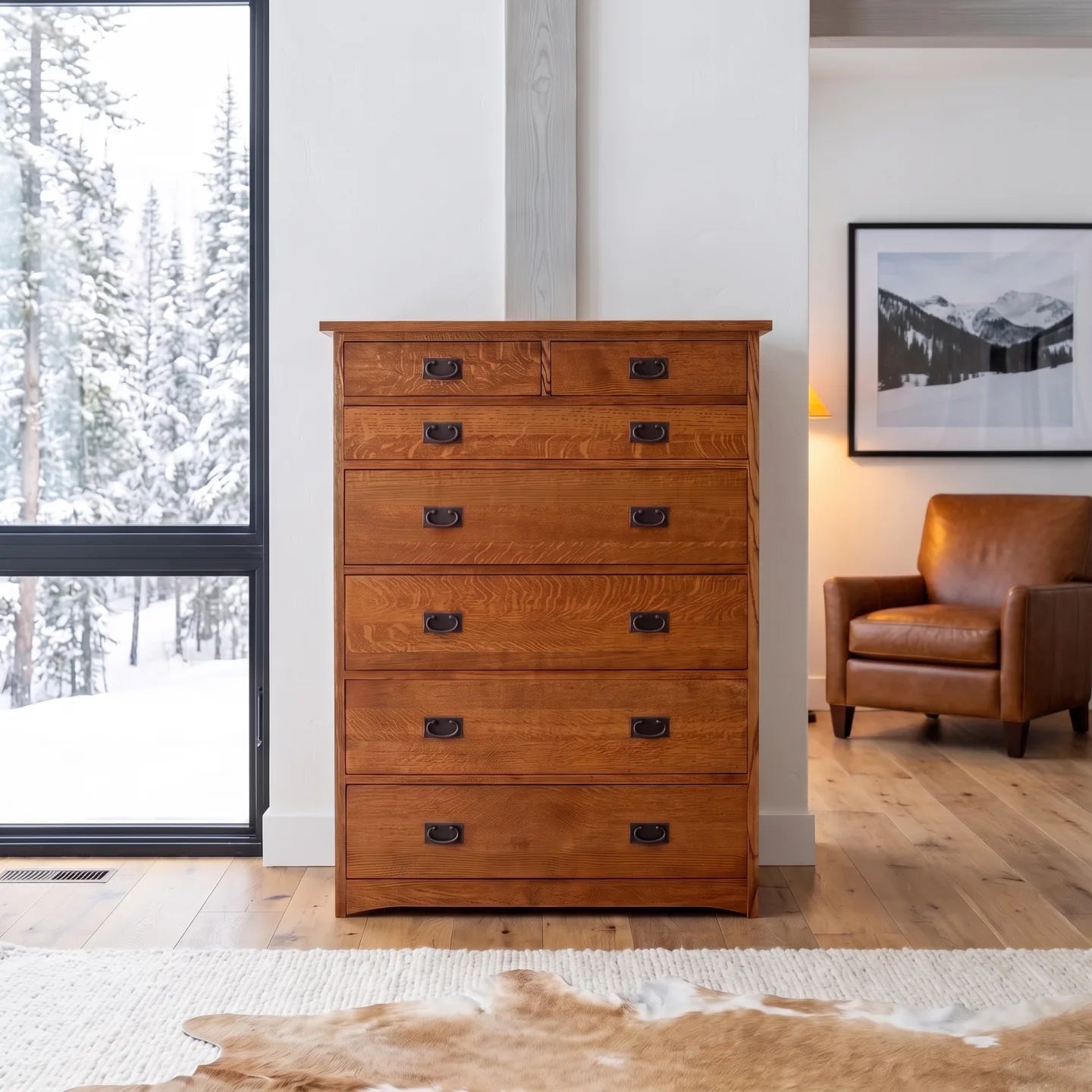 Mission 7-Drawer Bedroom Chest - Antique Brown