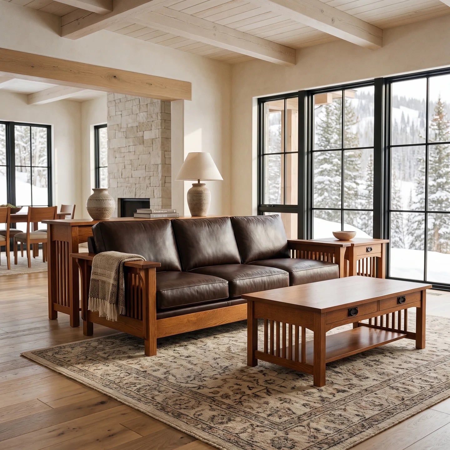 Mission Sofa - Antique Brown