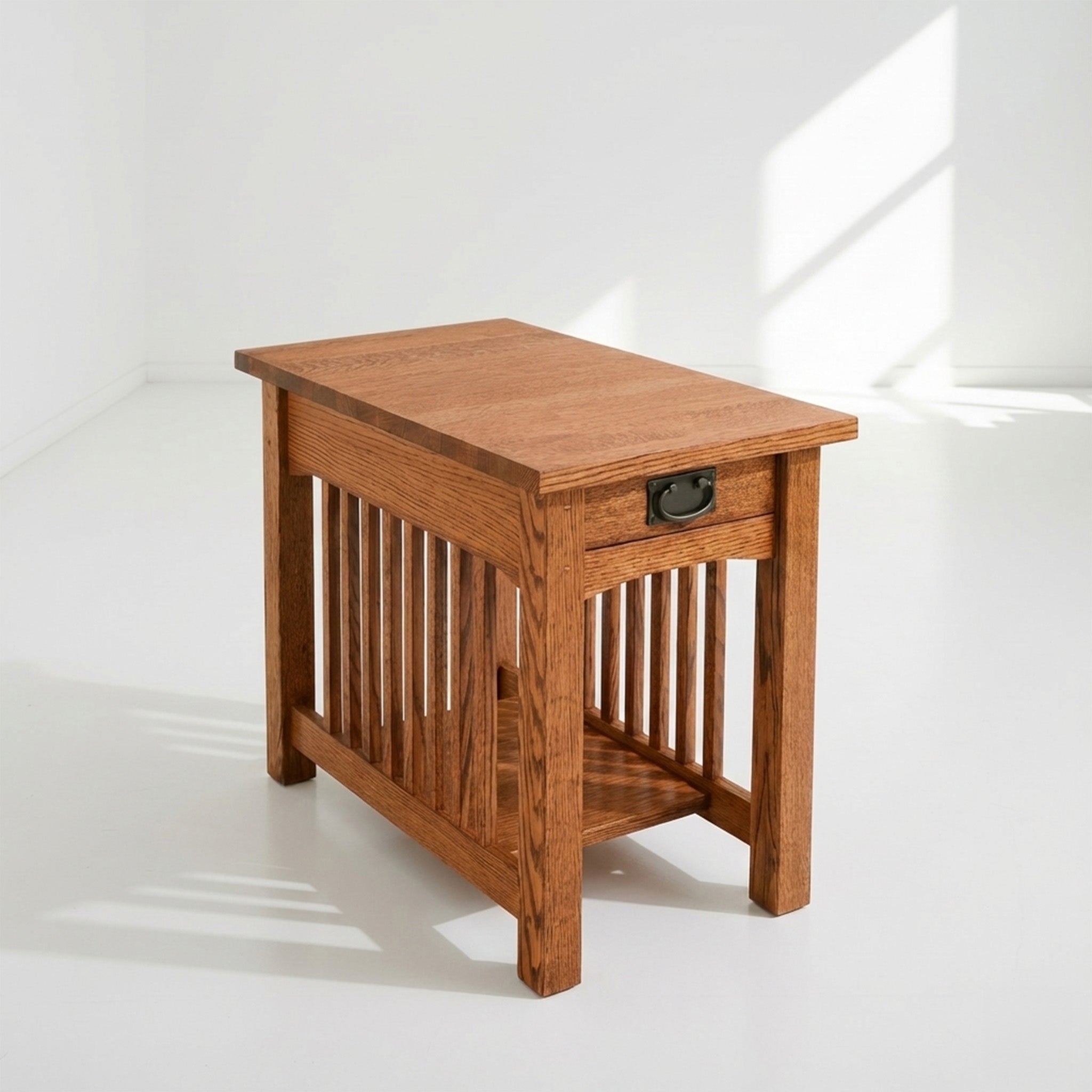 Narrow End Table - Solid Oak