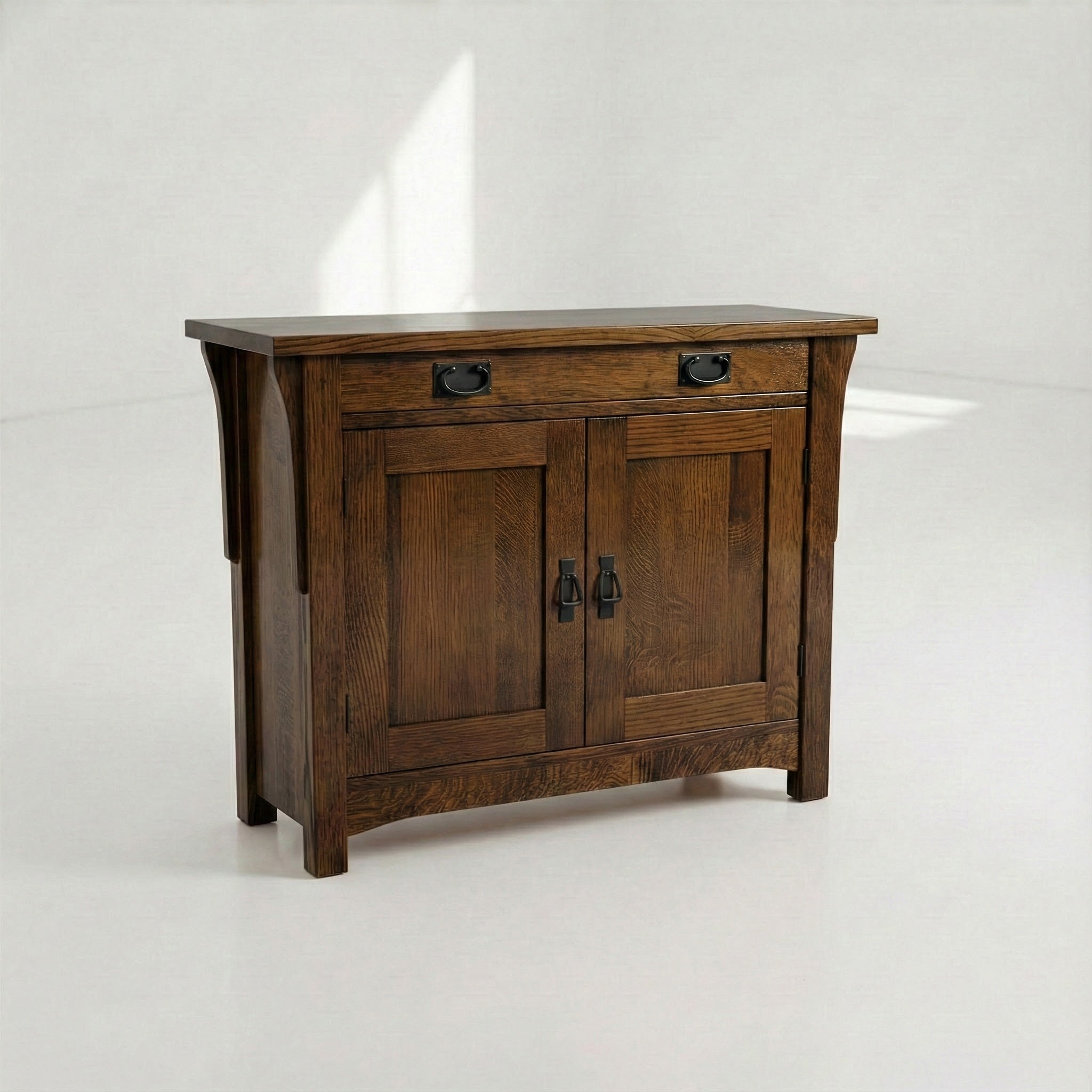 Mission 2-Door Console - Solid Oak