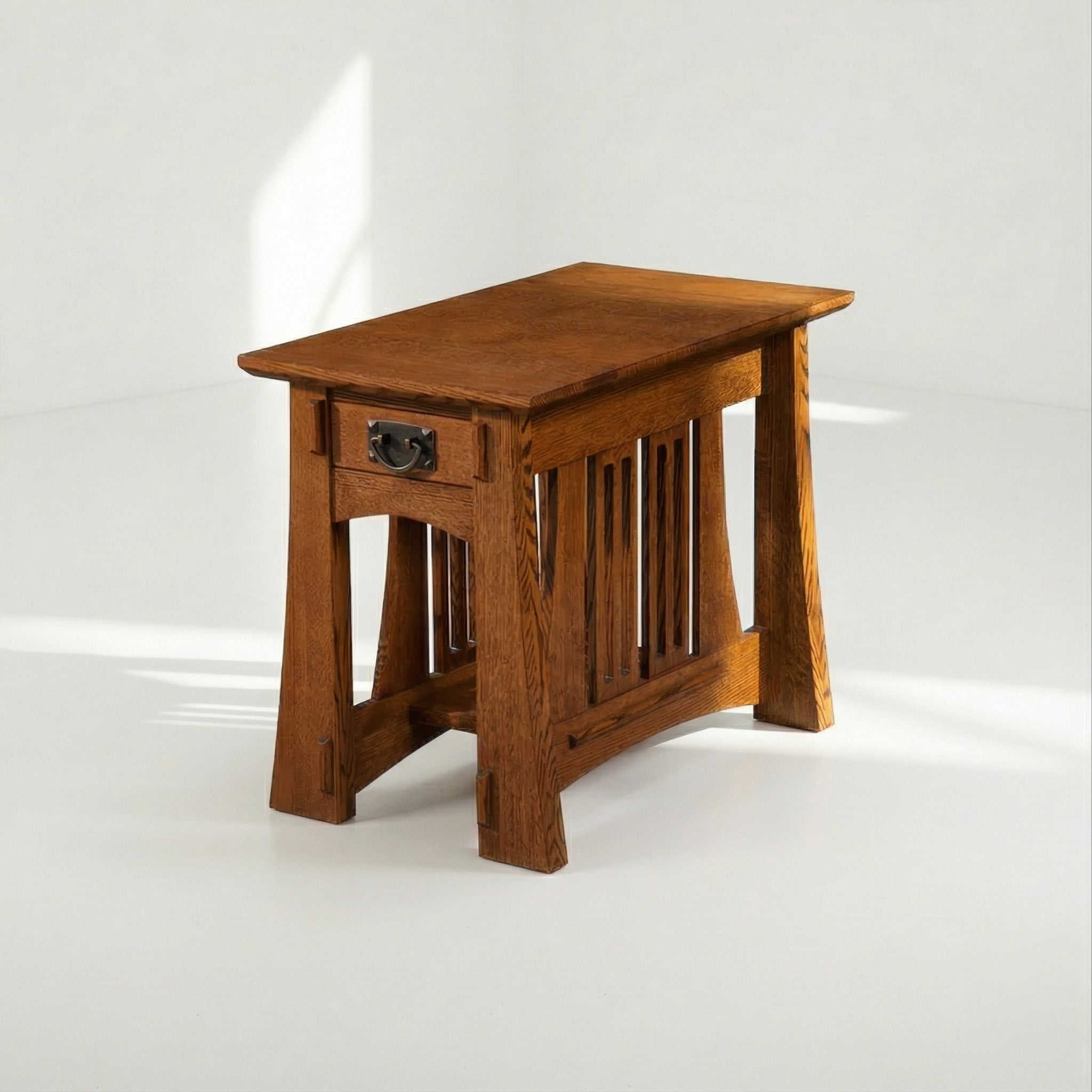 Narrow End Table - Solid Oak