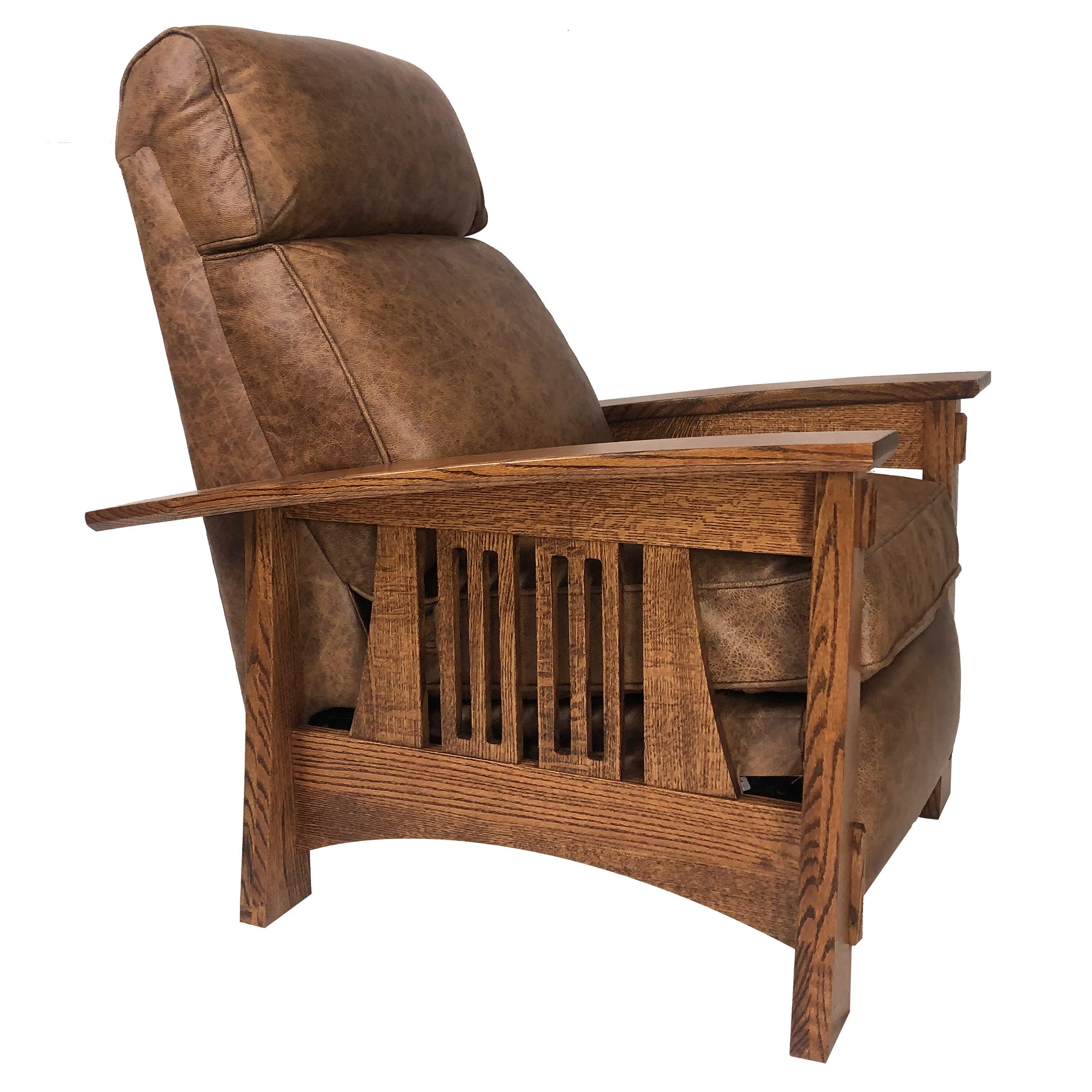 Bungalow Recliner (Upholstery) - Available in Leather or Fabric | Solid Oak, Heirloom Quality, 7-Step Finish