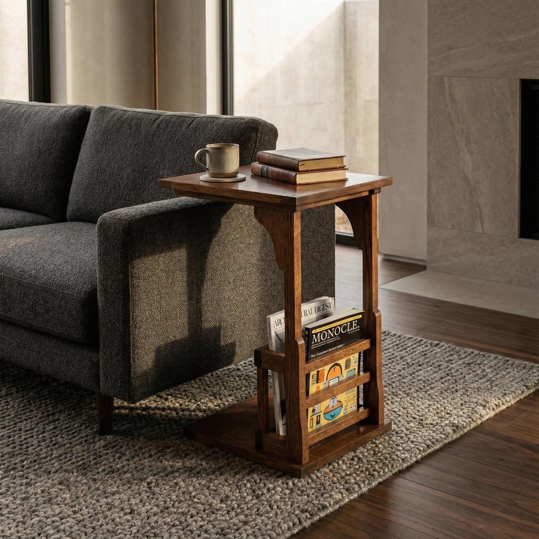 Narrow Sofamate - Solid Oak