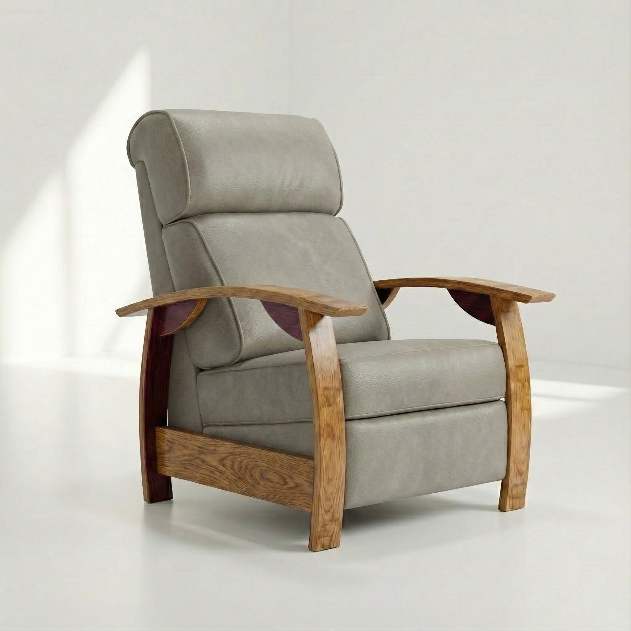 Wine Barrel Recliner - Dove Gray Italian Leather