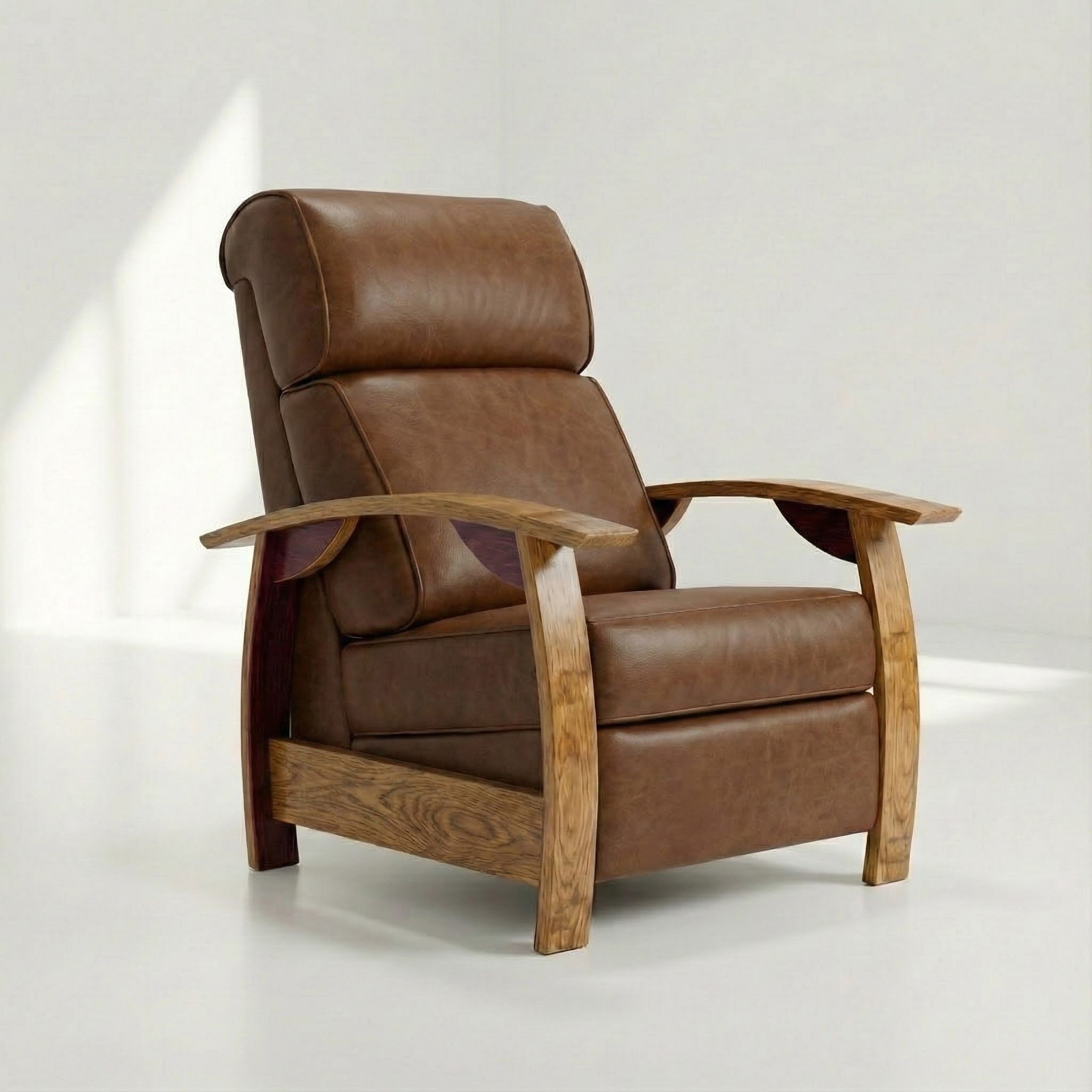 Wine Barrel Recliner - Rum Italian Leather